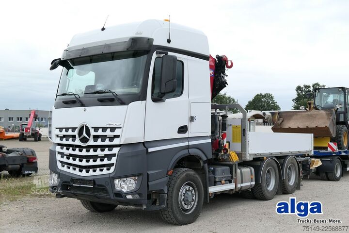 Camion plateau MERCEDES-BENZ 2651 L Arocs HAD 6x6,HMF 3220,Funk,AHK,Container