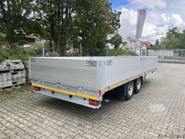 Odprta prikolica Möslein THT 11- G 6,2  Tandem Pritsche- Tieflader mit Rungentaschen