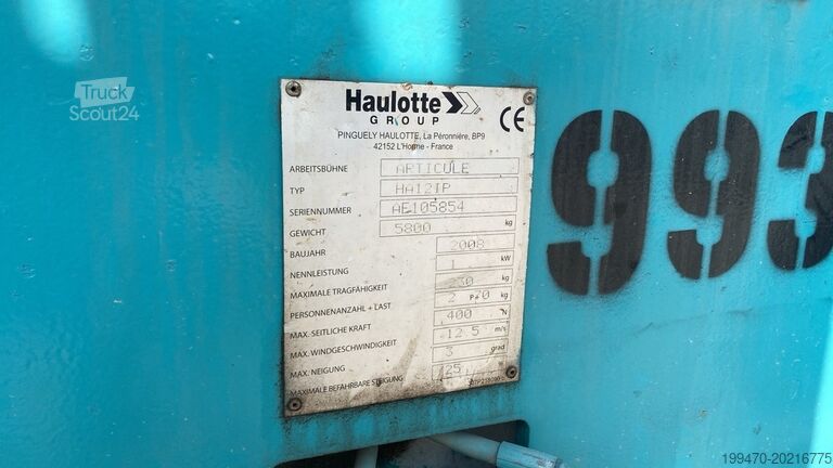 Plataforma de trabalho articulada Haulotte HA12 IP (12m)