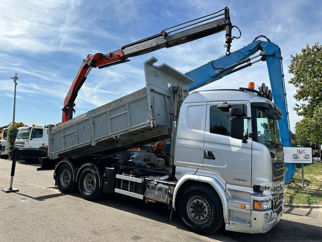 Wywrotka z dźwigiem Scania R520 6x4 TIPPER + CRANE PALFINGER PK 15002 A - ...