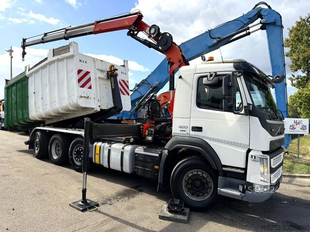 System ramion hakowych Volvo FM 420 8x2 HOOKLIFT + CRANE PALFINGER PK19.001 ...