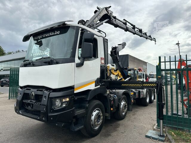 Système de bras à crochet Renault C460 8x4 HOOKLIFT + (19m!) CRANE HIAB 288 E-6 H...