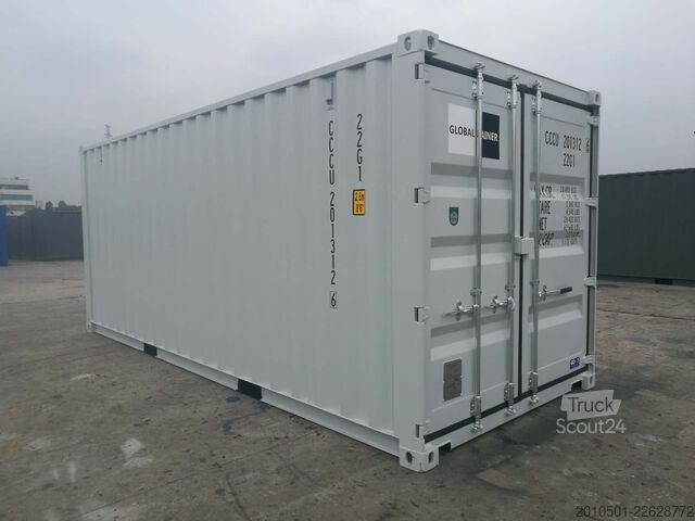 Jūras konteiners 20 Fuß Seecontainer RAL7035 Container Kontener Kontainer Shipping Box Self
