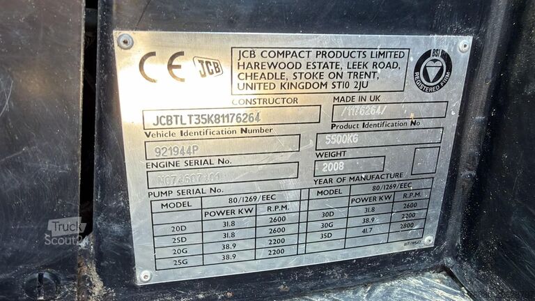 Chariot télescopique JCB TLT 35D ( 853.6 HOURS !!! / TELETRUK / 4X4 / TO...