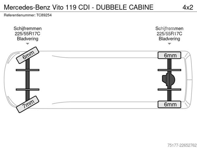 شاحنة بانل Mercedes-Benz Vito 119 CDI - DUBBELE CABINE
