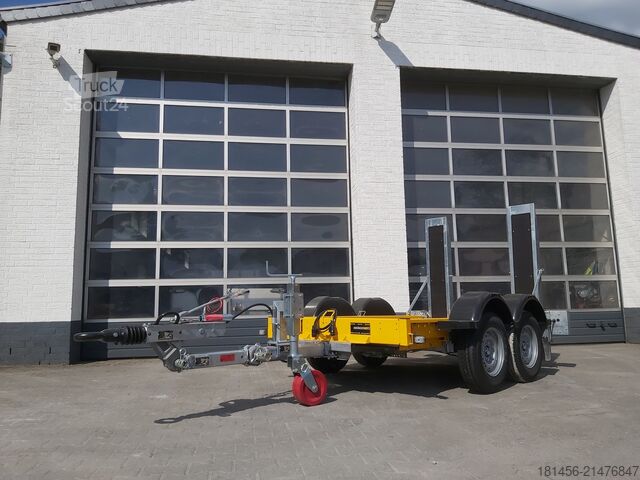 Прицеп для строй-техники trailershop Baumaschinen Bagger Anhänger mit höhenverstellbarer Deichsel Nutzlast 1850kg