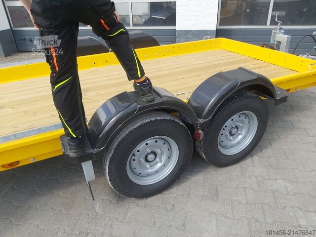 Прицеп для строй-техники trailershop Baumaschinen Bagger Anhänger mit höhenverstellbarer Deichsel Nutzlast 1850kg