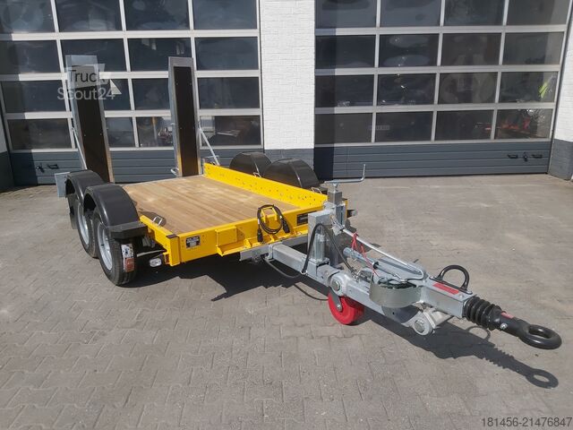 Прицеп для строй-техники trailershop Baumaschinen Bagger Anhänger mit höhenverstellbarer Deichsel Nutzlast 1850kg