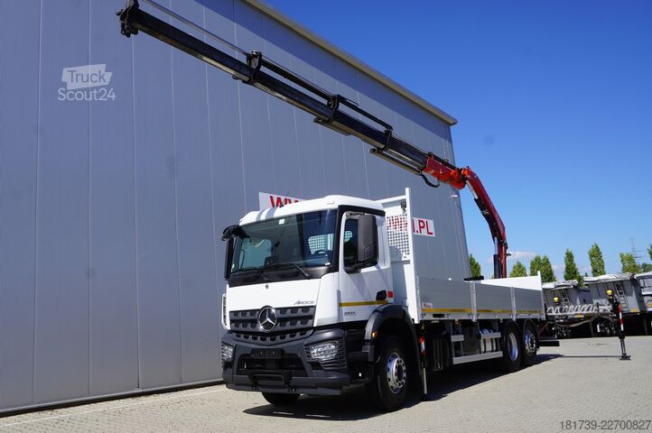 Platform met kraan Mercedes-Benz Arocs 2536 6x2 / 200 tho.km / Fassi F195