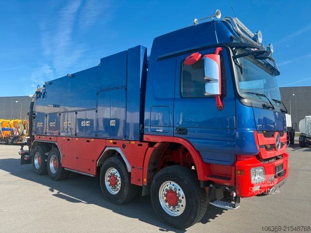 Vacuum tank truck MERCEDES-BENZ Actros 4151 8x8 V8 Hvidtved Larsen RECycler 410
