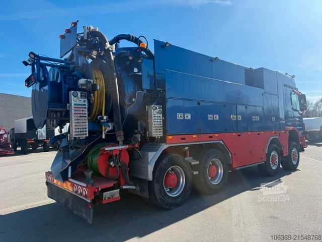 Vacuum tank truck MERCEDES-BENZ Actros 4151 8x8 V8 Hvidtved Larsen RECycler 410