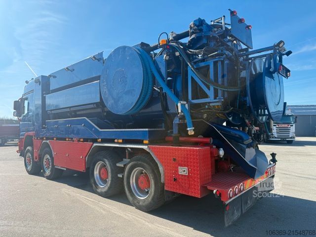 Vacuum tank truck MERCEDES-BENZ Actros 4151 8x8 V8 Hvidtved Larsen RECycler 410