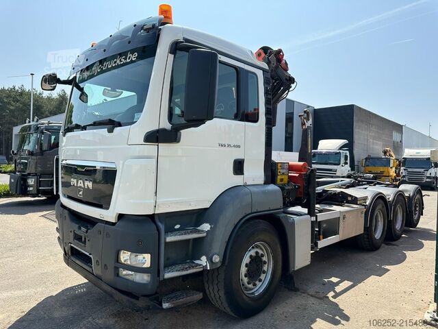 Sistema de brazo de gancho MAN TGS 35.400 8x4 TRIDEM HOOKLIFT T22 + CRANE PALF...