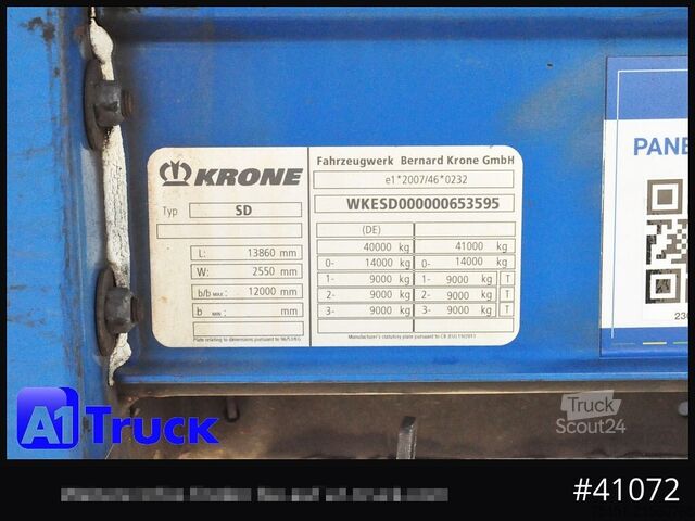 Auflieger mit Pritsche & Plane KRONE SD Tautliner, Code XL, 1 Vorbesitzer