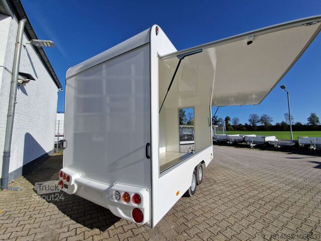 Verkaufsanhänger trailershop Aero Retro Verkaufsanhänger Leerwagen für diy Ausbau 420x200x230cm sofort