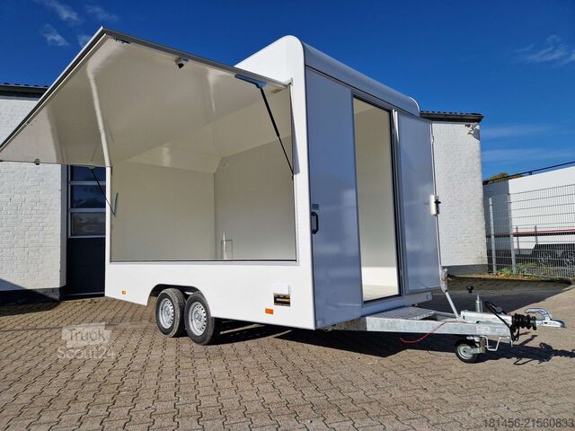Verkaufsanhänger trailershop Aero Retro Verkaufsanhänger Leerwagen für diy Ausbau 420x200x230cm sofort