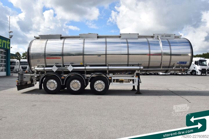 Remorque-citerne semi-remorque KÄSSBOHRER Chemietank, ADR, 30.000L, Liftachse, Alufelgen