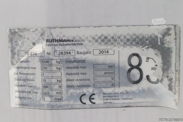 Подемна платформа Ruthmann TB270 | SPRINTER 313 | 27 METER | EURO 5