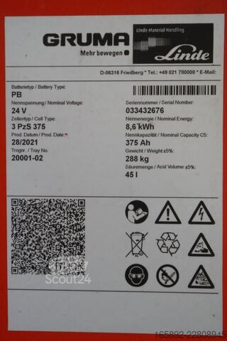 Trukkiparisto GRUMA 24 Volt 3 PzS 375 Ah