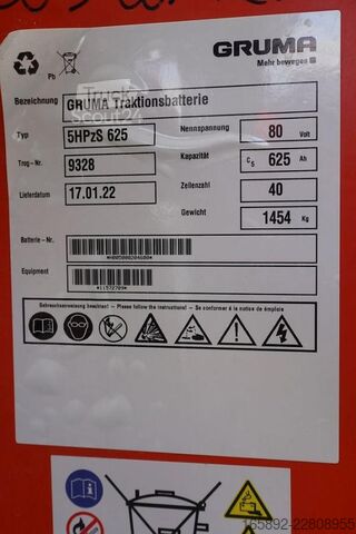 Trukkiparisto GRUMA 80 Volt 5 PzS 625 Ah