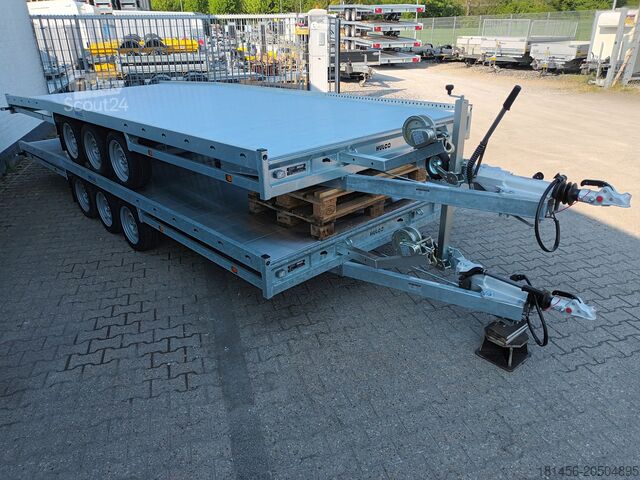 Car trailer HULCO Carax Tridem 3500kg 540 Aluboden geneigt