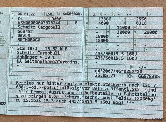 Open oplegger met zeil Schmitz Cargobull SCB S2 SCS 18/1-13.62 Curtainsider