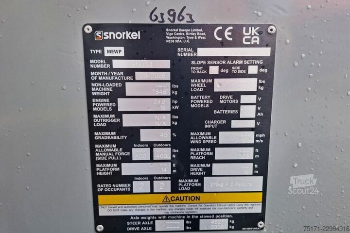 Teleskopbühne Snorkel 460SJ Valid Inspection, CE, Diesel, 4x4 Drive, 16m