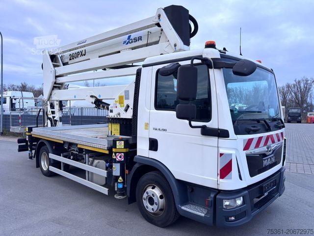 Arbetsplattform lastbil MAN TGL 8.180 GSR Gelenkteleskop 26 Meter