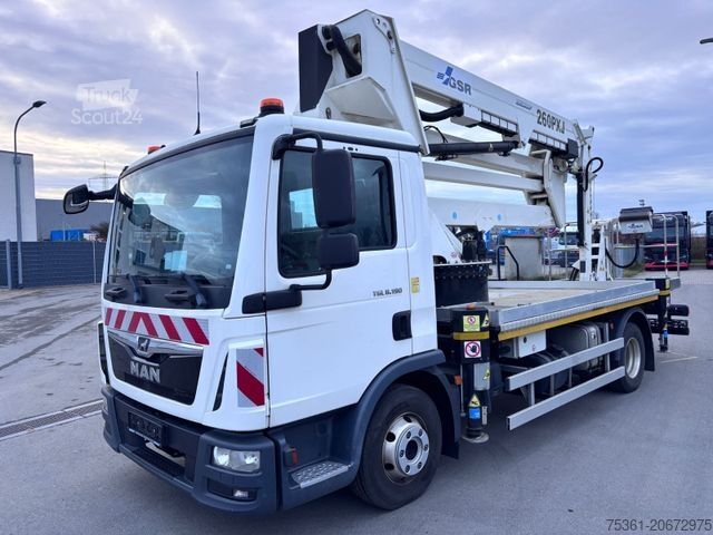 Arbetsplattform lastbil MAN TGL 8.180 GSR Gelenkteleskop 26 Meter