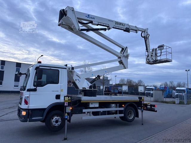 Arbetsplattform lastbil MAN TGL 8.180 GSR Gelenkteleskop 26 Meter