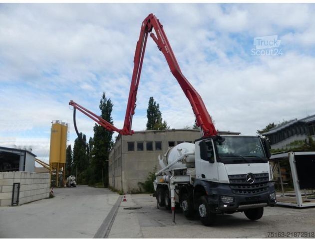 Betona maisītājmašīna kravas automašīna MERCEDES-BENZ Arocs 3243 8x4 Pumi Putzmeister deutsch top