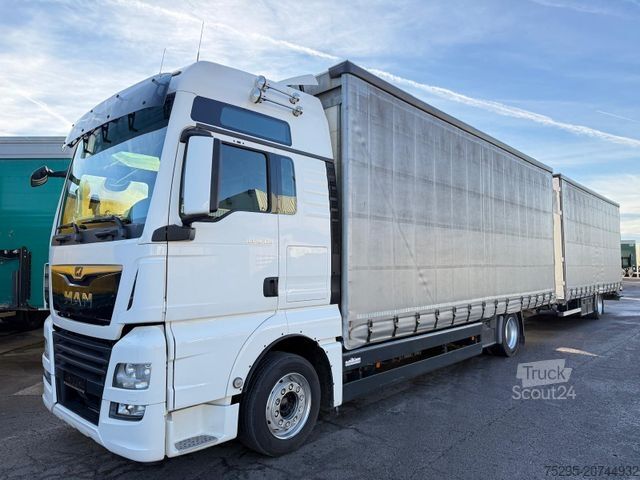 Autocarro con pianale e telone MAN TGX 18.420 XXL Jumbo Kompl 120m³ TÜVneu Retarder