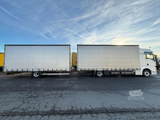 Autocarro con pianale e telone MAN TGX 18.420 XXL Jumbo Kompl 120m³ TÜVneu Retarder