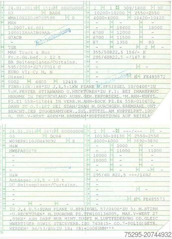 Autocarro con pianale e telone MAN TGX 18.420 XXL Jumbo Kompl 120m³ TÜVneu Retarder