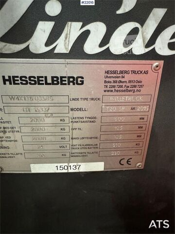 Chariot élévateur à fourche Linde T20 SP Pallet Truck