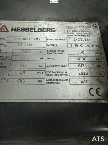 Chariot élévateur à fourche Linde E16C Counterbalance Truck – Certified