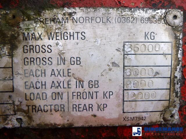 Réservoir Crane Fruehauf Food tank inox 30 m3 / 1 comp