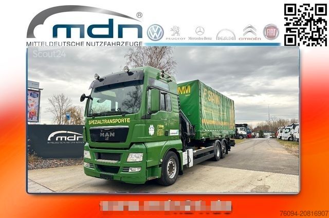 Lastebil med utskiftbar overbygning MAN TGS 26.480 Kran 25m, Wechselpritsche , Container
