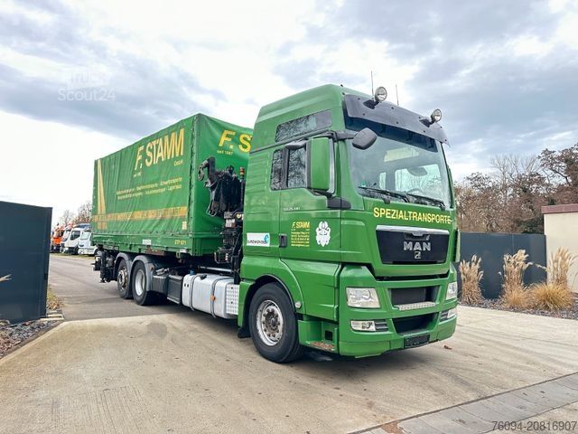 Lastebil med utskiftbar overbygning MAN TGS 26.480 Kran 25m, Wechselpritsche , Container