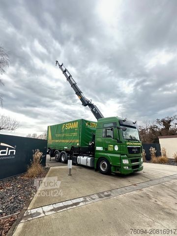 Planbil med presenning MAN TGS 26.480 Kran 25m, Wechselpritsche , Container