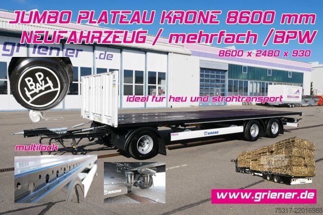 Çalışma platformlu römork KRONE JUMBO ADP 27/ zLNT4 BS / MULTIL./8,6 m/BPW STROH