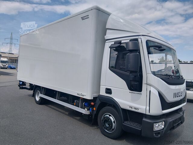 Vrachtwagen met bakwagen Iveco EuroCargo ML 75 E 19/P LBW Rückfahrkamer