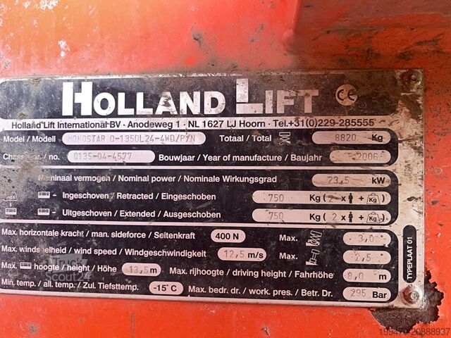 Tavolo elevatore a forbice Holland-Lift Q135-DL24 Monostar (13.5 m)