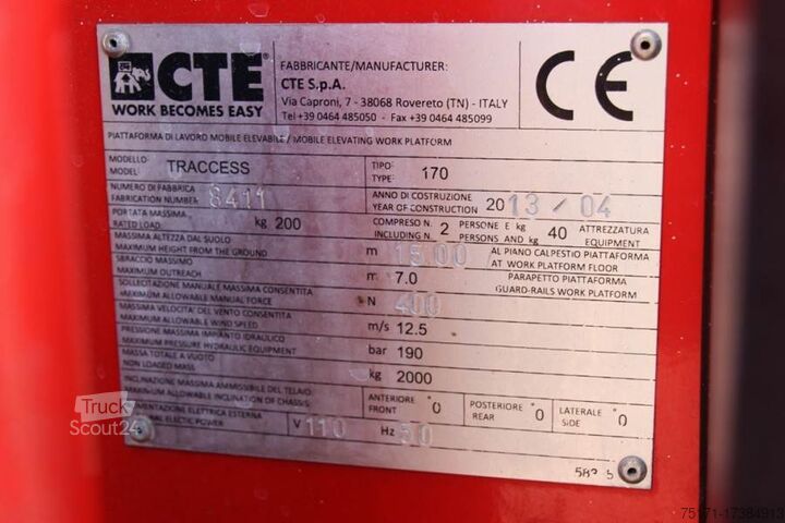 Gelenkteleskoparbeitsbühne CTE CS170E Valid inspection, *Guarantee! Bi-Energy, 17