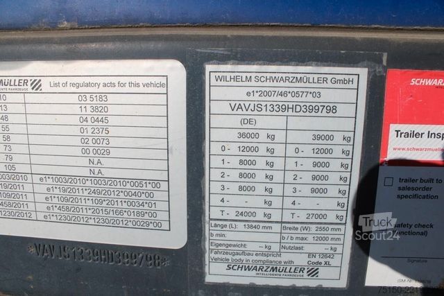 Semirimorchio con telone SCHWARZMÜLLER S1 - Tautliner MEGA - SAF - Nr.: 798