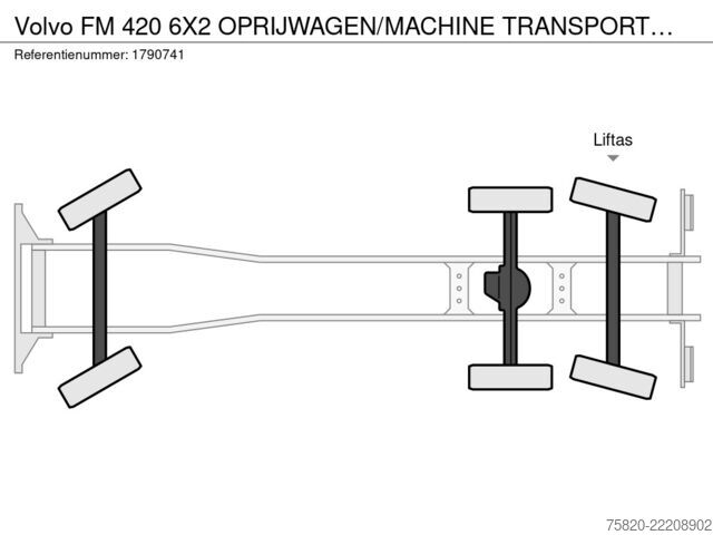 ван-камион за превоз на автомобили Volvo FM 420 6X2 OPRIJWAGEN/MACHINE TRANSPORTER/PLATEAU/
