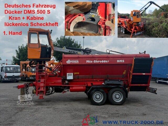 Tarım makinesi Dücker Holz Schredder DMS500S Kran Kesla+Kabine+Greifer
