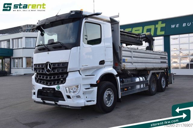 Kipper LKW MERCEDES-BENZ Arocs 2745 6x2 Heckkran Hiab X-HIPRO 192  Kipper