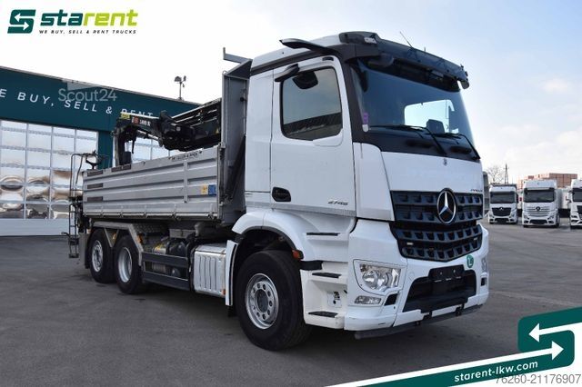 Kipper LKW MERCEDES-BENZ Arocs 2745 6x2 Heckkran Hiab X-HIPRO 192  Kipper