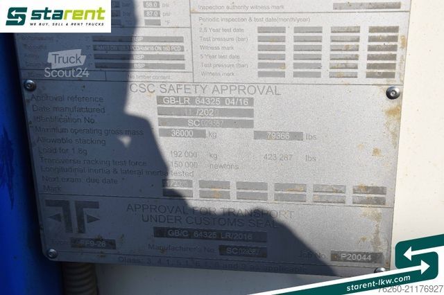 Návěs s výměnnou nástavbou FLIEGL Containerchassis light + Singamas Tank